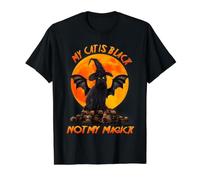 Cat is Black Not My Magick Witch Cats Moon Scary Halloween T-Shirt Graphique avec Valeur