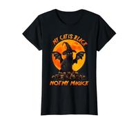 Cat is Black Not My Magick Witch Cats Moon Scary Halloween T-Shirt Graphique avec Valeur
