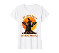 Cat is Black Not My Magick Witch Cats Moon Scary Halloween T-Shirt Graphique avec Valeur