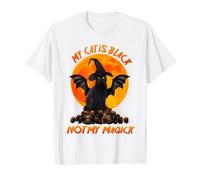 Cat is Black Not My Magick Witch Cats Moon Scary Halloween T-Shirt Graphique avec Valeur