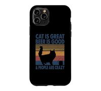 Cat is Great Beer is Good & People are Crazy Persian Cat Coque pour iPhone 11 Pro