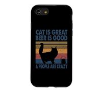 Cat is Great Beer is Good & People are Crazy Persian Cat Coque pour iPhone SE (2020) / 7/8
