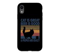 Cat is Great Beer is Good & People are Crazy Persian Cat Coque pour iPhone XR
