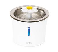 Cat it Catit Abreuvoir Fontaine Fleur Acier Inoxydable 3L LEDs 760 g, Blanc