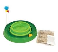 CAT IT Cuircuit 3 en 1 avec balle et jardinière d'herbe à chats- Ø 36 cm - Vert - Pour chat