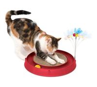 CAT IT Cuircuit 3 en 1 avec balle et planche à griffer - Ø 36 cm - Rouge - Pour chat
