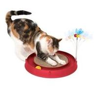 Catit Circuit 3 en 1 avec balle et planche à griffer Ø 36 cm Rouge pour chat