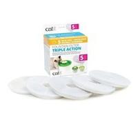Catit Pack de 5 filtres pour abreuvoir à triple action Blanc pour chat