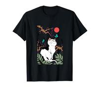 Cat Japanese Art-Work Aesthetic Cool Animal Lover s T-Shirt