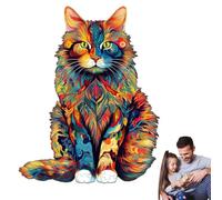 Cat Jigsaw Puzzle - Wooden Educational Toy | 3 Sizes Kids