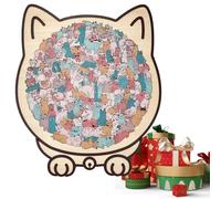 Cat Jigsaw Puzzles - Fun Maze Toy Promotes Learning and Focus | 135 Piece Educational Wooden Colorful Decorative Gift for Kids Boys Girls Preschool Early Education Playtime, 23.7x21.8cm