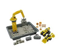 CAT Jouets de Construction Dig N’Build Concrete Playset avec 340 grammes de composé et de conteneur de Stockage | Construction Cadeaux et Jouets 3 Ans et +, Jaune