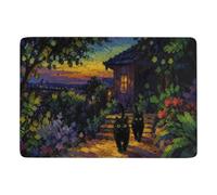 Cat Kandinsky Tapis De Chambre 150 X 100 Cm, Imprimé Pour Chambre En Hiver | Tapis imprimé à poils courts pour le quotidien, avec entretien facile à la main; pour chambre et salon