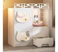 Cat Kennel Cat Cage, Enceinte de Chat intérieure, Playpen de Chat pour Chats intérieurs, Cage Chat avec litière, chenil en métal détachable pour 1-3 Chats (Taille: 72 * 47 * 72cm) FANDIAO