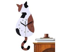 CAT Klock Classic Black - Horloge emblématique pour chat | Horloges murales à piles, à piles, panneaux épissés, sans tic-tac, silencieux, décoratif pour salon, bureau, dortoir