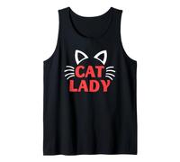 Cat Lady Bold Cat Oreilles de Chat Moustaches minimalistes Humour félin Débardeur
