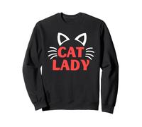 Cat Lady Bold Cat Oreilles de Chat Moustaches minimalistes Humour félin Sweatshirt