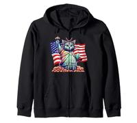 Cat Lady Liberty Funny, 4 Juillet Sweat à Capuche