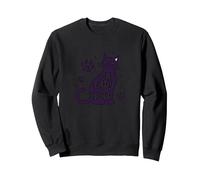 Cat Lady & Proud: Déclaration de fierté des Amoureux des félins Sweatshirt, Unisexe pour Adultes, Noir, XXL