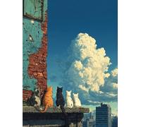 Cat Landscape,Adult 1500-piece Puzzle,Teen Boys and Girls Jigsaw Puzzles,Premium Fun Family challenging Birthday Puzzle,57x87cm