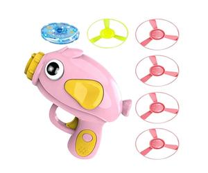 Cat Launcher Toy, Light Up Long Distance Launch, 4.33x4.33x1.57 Inch Flying Disc with Bright Colors, Sturdy Material with Easy Grip, Pet Game for Kitten Indoor Outdoor Chasing Training Hunting Playing