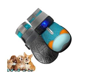 Cat Light Up Shoes - Breathable Fabric Adjustable Fit | LED Pet Boots Anti Slip Paw Protectors For Small Dogs Cats, Luminous Puppy Footwear Night Visibility Safety, Comfortable Paw Cover For Outdoor W