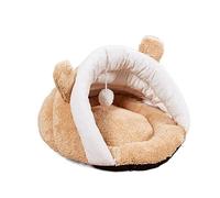 Cat lit Chaton lit Pet Pet Lit Mignon en Peluche Animal de Compagnie Puppy Bed Bed Chat Sleep Sac Small Cat Cat Sleep Tools Pet Tools Warm Slipper Shape Cushion Pet Cushion (Jaune, 45 * 35 * 25cm)