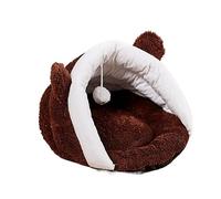 Cat lit Chaton lit Pet Pet Lit Mignon en Peluche Animal de Compagnie Puppy Bed Bed Chat Sleep Sac Small Chien Chat Sorme de Couchage Outils Pet Tools Warm Slipper Shape Cushion Pet Cushion (Bruin, 45