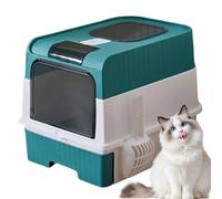 Cat Litter Box, Enclosed Tall Hooded Litter Enclosure, 19.29x13.78x14.57 inches Foldable with Scoop, Odor Control Pet Toilet for Indoor Corner Travel, Grey, Black, Green, Pink