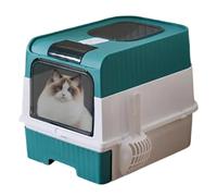 Cat Litter Box - Enclosed Tray for Odor Control Privacy | Sturdy Pan with High Walls Removable Cover, Anti Scatter Design Reducing, Easy Clean Pet Toilet for Indoor 19.29x13.78x14.57 in
