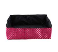 Cat Litter Box Pet Pan extérieur Voyage Pliable Bleu Rouge Black Tone Wave Point 40 * 30 * 13cm (Rose Dot)