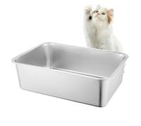 Cat Litter Box | Stainless Steel Tray | Litter Box | Little Tray | Litter Tray Cat Toilet | Stainless Steel Large Litter Box Splash-Proof Cat Boxes Non-Stick for Big & Small Cats Rabbits Pet Supplies