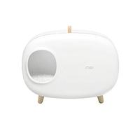 Cat Litter Boxes Boîte à litière pour Animaux de Compagnie, Bentonite Cat Bentonite Toilette, Toilettes pour Chats puants malodorants/Blanc