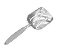 Cat Litter Scoop | Aluminum Alloy Sifter Shovel with Ergonomic Handle | 5mm Holes for Quick Maintenance/Pet Waste Removal/Dog Poop Scoop | Lightweight & Sturdy (Grise)