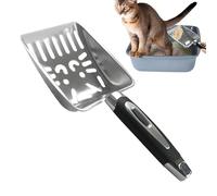 Cat Litter Scoop, Stainless Steel Sifter, Shovel Cleaning Tool, Heavy Duty Poop Scooper for Pet Litter Box Cleaning, Kitten Chicken Coop Indoor Outdoor Waste Removal Accessory 9.84*4.13*1.18in