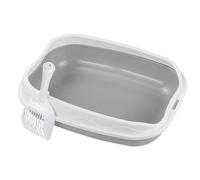 Cat Litter Tray Tray Litter Tray Litter Box Kitten Toilette De Nettoyage Toilettes pour Chiots Nappy Loo Bac a litiere pour Chat, Toilette, pour Chats, Chatons, Lapins, Nettoyage Facile, Gris