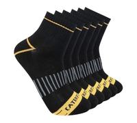 CAT Lot de 6 paires de chaussettes trois-quarts pour homme, Noir - Lot de 6, M