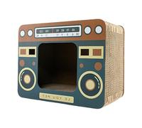 Cat Lounge Scratcher, Cat Cardboard House, Corrugated Paper Board, Chip-Proof Radio Oven Design, Furniture Protector for Home Playing Resting Area, 17.32x13.39x9.06 inches, 1200g