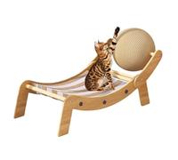 Cat Lounger Grattoir pour chat avec balle jouet, papier ondulé - Meubles pour animaux de compagnie en plein air - Balcon - Bain de soleil - Compatible avec la plage - Carton - Meubles pour animaux de