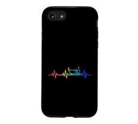 Cat Love Heartbeat Life Heart ECG Pulse Coque pour iPhone SE (2020) / 7/8