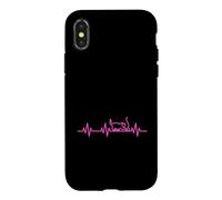 Cat Love Heartbeat Life Heart ECG Pulse Coque pour iPhone X/XS