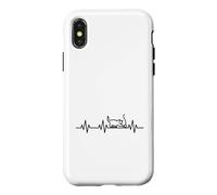 Cat Love Heartbeat Life Heart ECG Pulse Coque pour iPhone X/XS