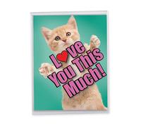 CAT Love You This Much Anniversary Humour carte 1 Jumbo Mother's Day Card & Enve. (J6610GMDG)