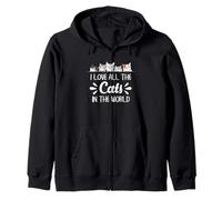 Cat Lover All Cats Feline Breeds Cute Kitty Citation Art Sweat à Capuche