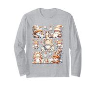 Cat Lover Gnome Graphic For Women And Men Cat Loving Grandma Manche Longue