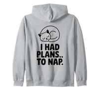 Cat Lover I Had Plans To Nap Chat introverti amusant endormi Sweat à Capuche