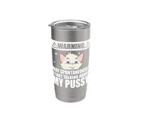 Cat Lover May Spontaneously Start Talking About My Pussy Gobelet isotherme en acier inoxydable double paroi