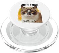 Cat Loving Daughters La Vie est Meilleure avec Cats Lady Cat PopSockets PopGrip pour MagSafe