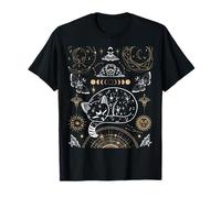 Cat Luna Moth Moon Phases Dark Academia Esthétique Occulte T-Shirt