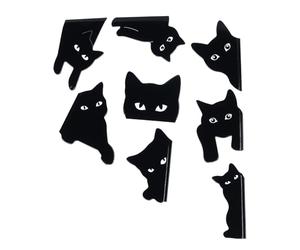 Cat Magnet Bookmark Clips - Cute Bookmarks, 8 Pieces Reusable Black Kitten Magnetic Bookmarks | Reading Accessories for Home, Office, Classroom, Library, Page, Textbook, Document, Journal, Kids